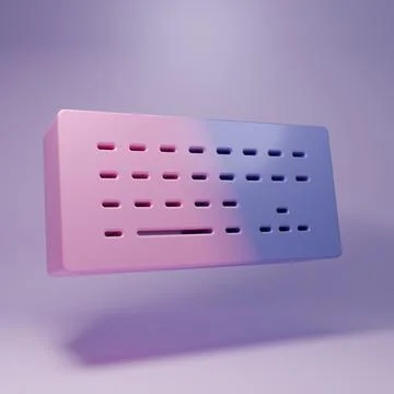 Purple Computer keyboard icon isolated on purple background. PC component s.. Stock-Illustration
