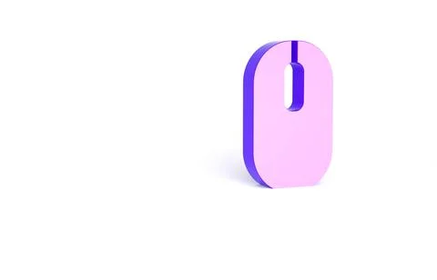 Purple Computer mouse icon isolated on white background. Optical with wheel s Stock Illustration