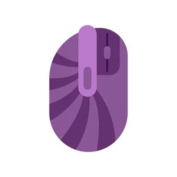 Purple computer mouse with spiral shell pattern Stock Illustration