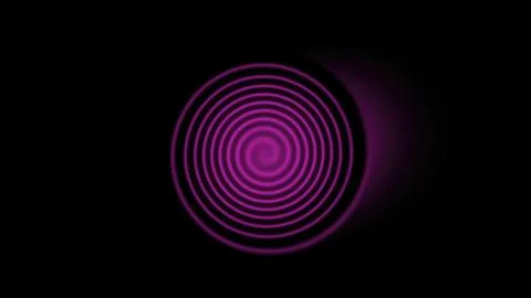 Purple concentric circles creating hypnotic effect on black background 스톡 일러스트