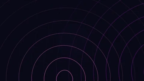 Purple concentric circles with vertical lines on dark background Stock Footage 331649016