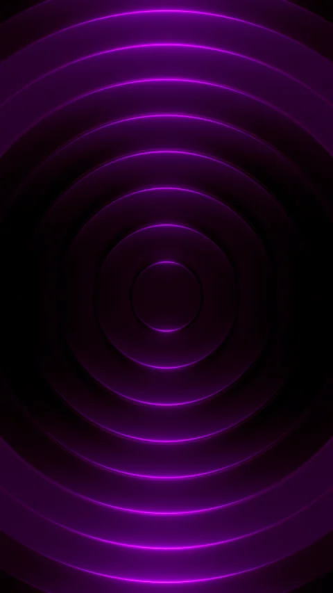 Purple Concentric Wave Rings Vertical Creating Vibrant Abstract Motion. Looped 動画素材 331280332