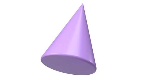 A purple cone shape is shown on a white background Stock Illustration