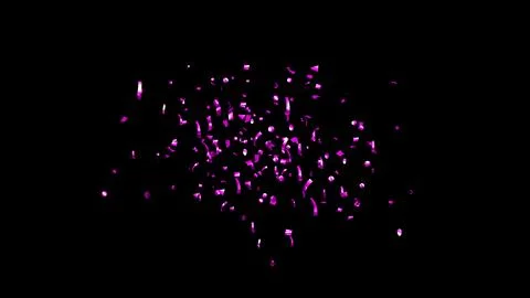 Purple Confetti explodes on a black background Stock Photos