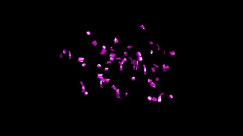 Purple Confetti explodes on a black background Stock Photos