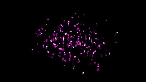 Purple Confetti explodes on a black background Stock Photos