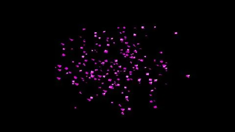 Purple Confetti explodes on a black background Stock Photos