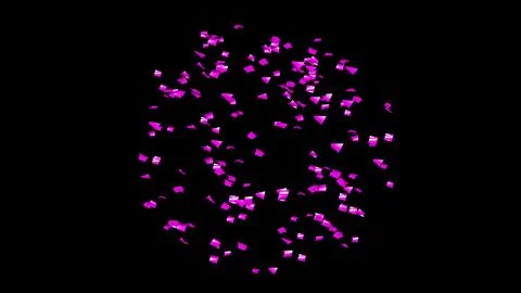 Purple Confetti explodes on a black background Stock Photos