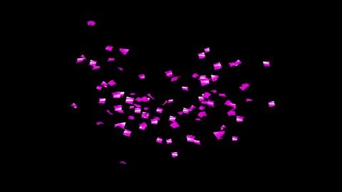 Purple Confetti explodes on a black background Stock Photos