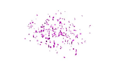 Purple Confetti explodes on a white background Stock Photos