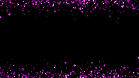 Purple confetti falling on the black, blue screen With Matte Channel Stock Footage 279875951