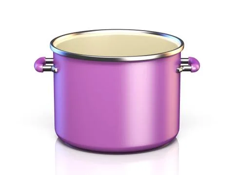 Purple cooking pot 3D render illustration Stock Illustration