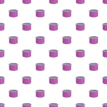 Purple cooking pots pattern on white background Stock Illustration