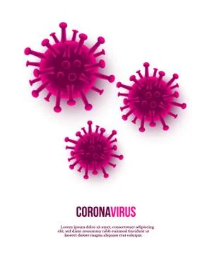 Purple coronavirus component view under microscope isolated on white background Stock Illustration