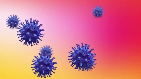 Purple coronavirus molecules float in space Video stock 127378089