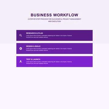 Purple Corporate Workflow Process Infographic Stock Illustration