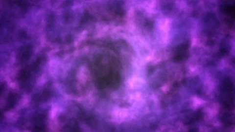 Purple cosmic interstellar nebula cloud gas swirling seamless loop animation Video stock 347081875