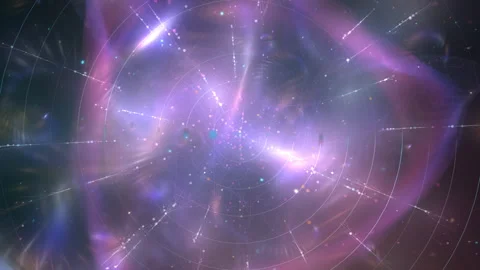 Purple Cosmic Nebula Background With Starry Abstract Light Effects Stock Footage 334924490
