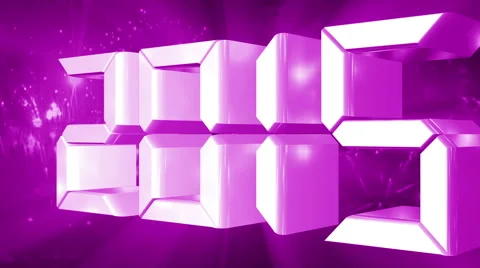 Purple countdown to happy new year 2015 Stock Footage 43501617
