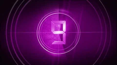 Purple countdown from ten to zero Stock Footage 41536987