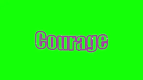 Purple courage text animation repeating across a bright green background for Stock-Footage 344516049