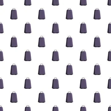 Purple cowbell pattern repeating seamless decorative background Illustrazione stock