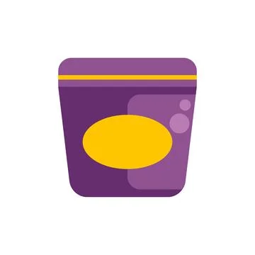 Purple cream packaging container with yellow label Stock Illustration