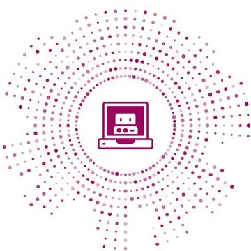 Purple Creating robot icon isolated on white background. Artificial intelligence Stock Illustration
