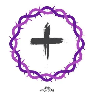 The Purple crown with cross inside Stock Illustration
