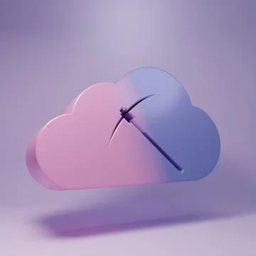 Purple Cryptocurrency cloud mining icon isolated on purple background. Clou.. 库存插图