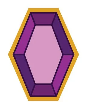 Purple Crystal Amethyst Gemstone - Vector Full Color Element. Stock Illustration