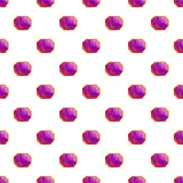 Purple crystal gems seamless pattern background Illustrazione stock