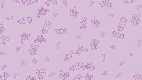 Purple Crystal Pattern Animation with Stars and Rainbows, Looping Clip Stock Footage 328558678