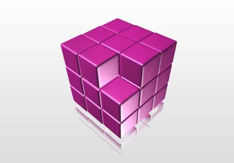 Purple cube Stock Illustration