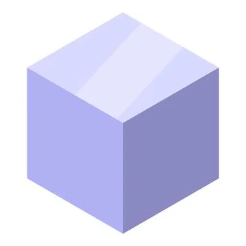 Purple cube representing abstract concept in isometric view 스톡 일러스트