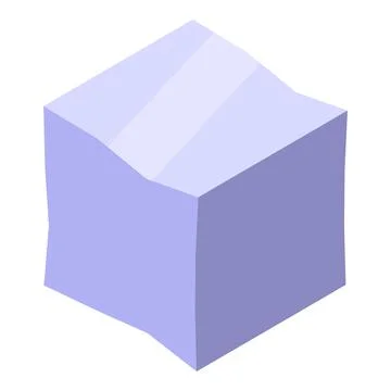 Purple cube with uneven top surface representing data analysis 스톡 일러스트