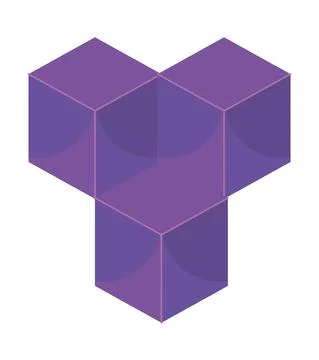 Purple cubes figures tech Illustrazione stock
