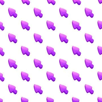 Purple cursor arrow seamless pattern navigating clicking internet Stock Illustration