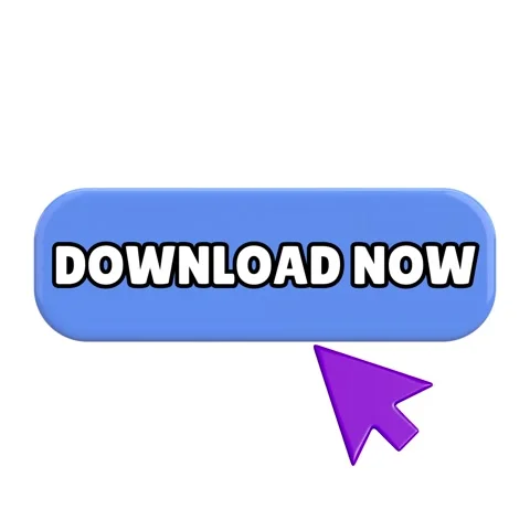 Purple cursor clicking a 3d blue download now button Stock Footage 342027533