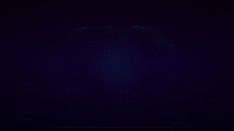 Purple Cyan Wireframe Grid with 3D Wave Distortion Stock Footage 328368973