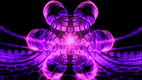 Purple Cyber Geometry Bloom 4K Seamless VJ Loop 스톡 동영상 333560768