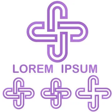 Purple cycle logo design template set Иллюстрация