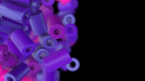 Purple Cylinders Transition Stock Footage 100536230