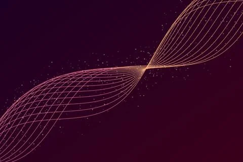 Purple Dark Flowing Wave Line Abstract Background Stock Illustration