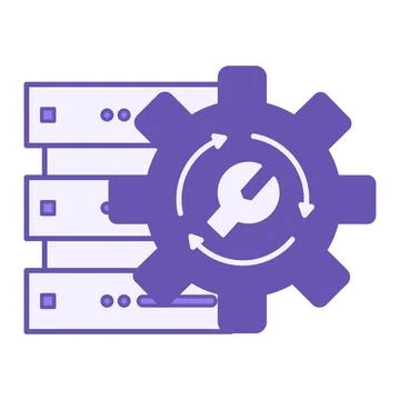Purple Data Recovery Process Icon. Vector Illustration. Search and Rescue L.. 스톡 일러스트