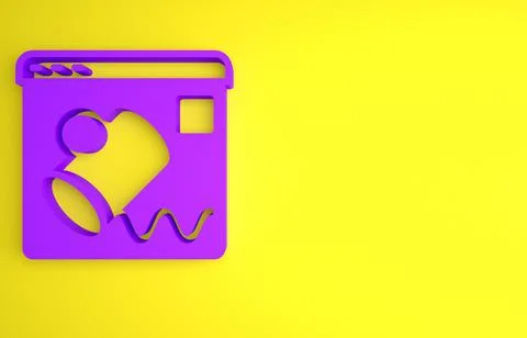 Purple Data visualisation icon isolated on yellow background. Minimalism conc Stock Illustration