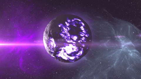 Purple dead Alien planet in deep space Stock Footage 262330122