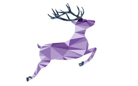 Purple deer of triangle shapes Stock Illustration
