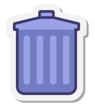 Purple delete bin button vector Stock Illustration