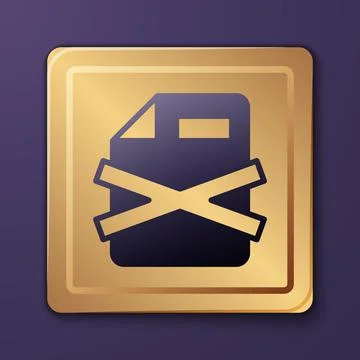 Purple Delete file document icon isolated on purple background. Rejected イラスト素材